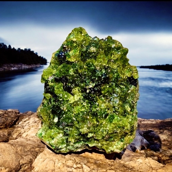 Natural Rare Olive Green Olivine Crystal Specimen – Collector Mineral 32x23x20mm - Picture 2 of 9